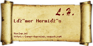 Lámer Hermiás névjegykártya